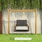 Costway Outdoor Single Swing Chair Bench 1-Person Rattan Porch Swing with Cushion